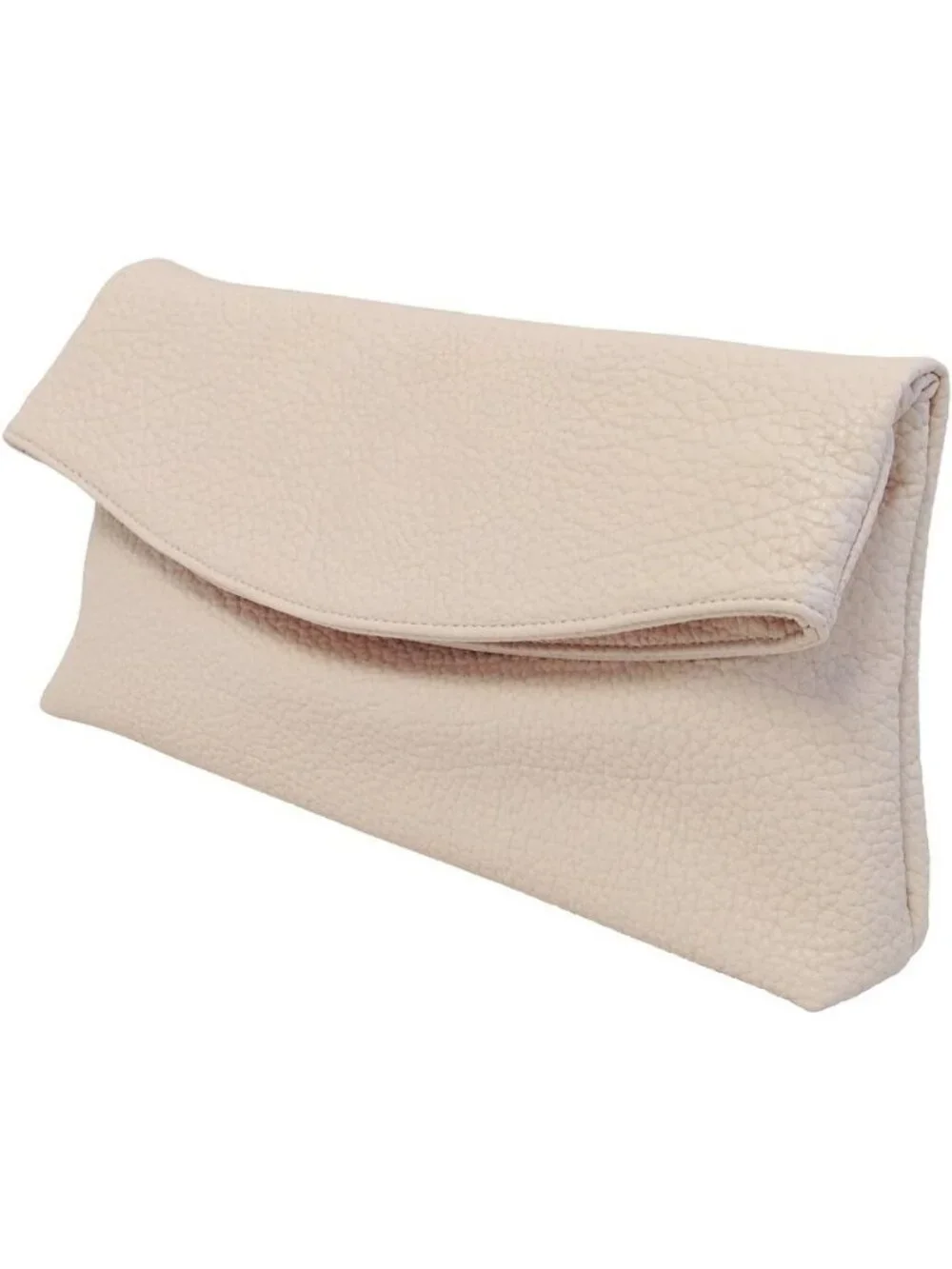 Chic Faux Leather Oversized Foldover Clutch Bag - Stylish Evening Accessory